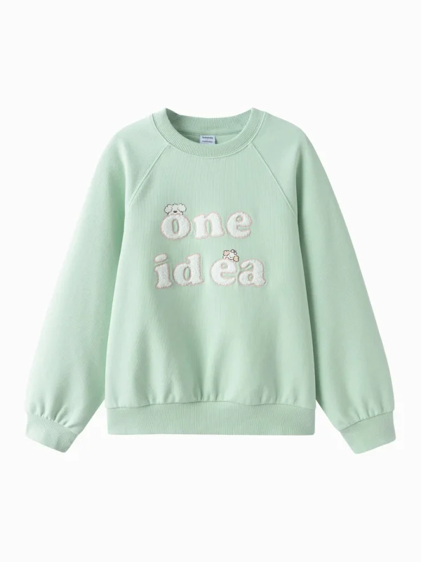 Balabala 【miiiiichan collaboration】Sweater 2025 Spring Girl's Round Neck Sweater Clearance