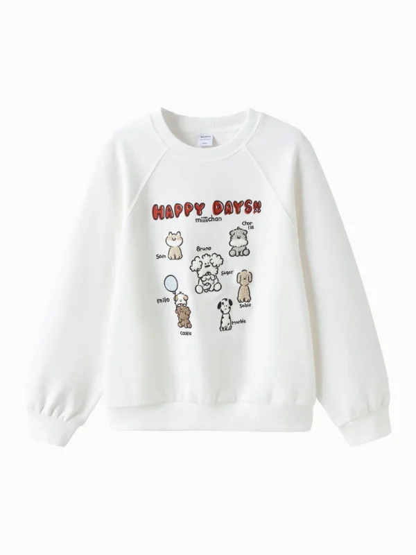 Balabala 【miiiiichan collaboration】Sweater 2025 Spring Girl's Round Neck Sweater Clearance