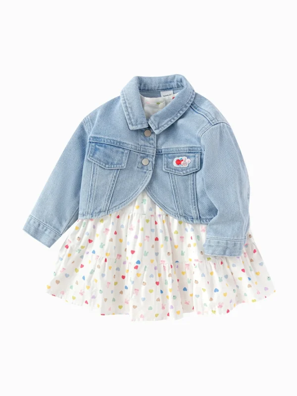 Balabala Set 2025 Spring New Arrival for Baby Girls Woven Set Blue White Fashion