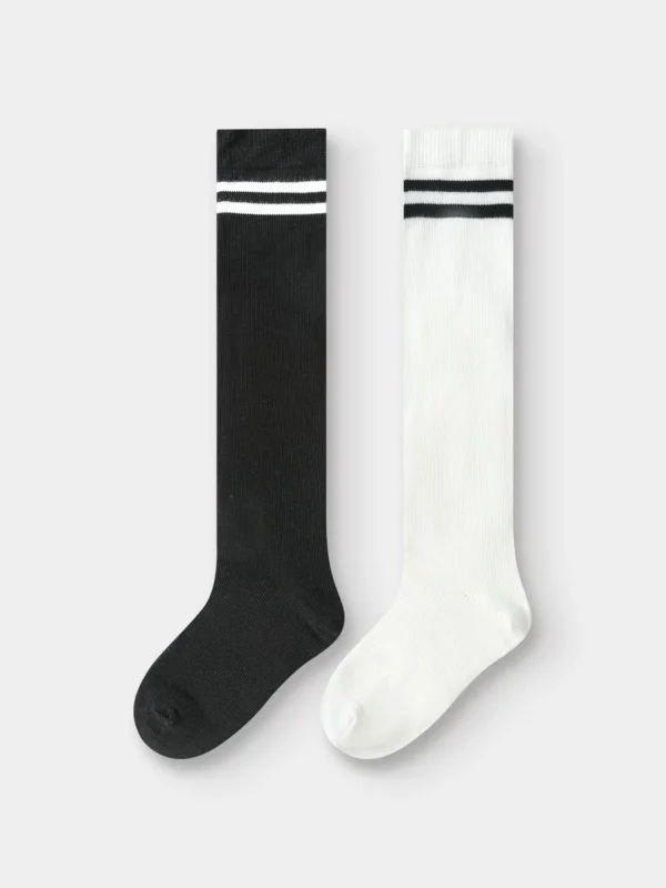 Balabala Socks 2025 Spring New Style Girl Short Socks White Black Hot