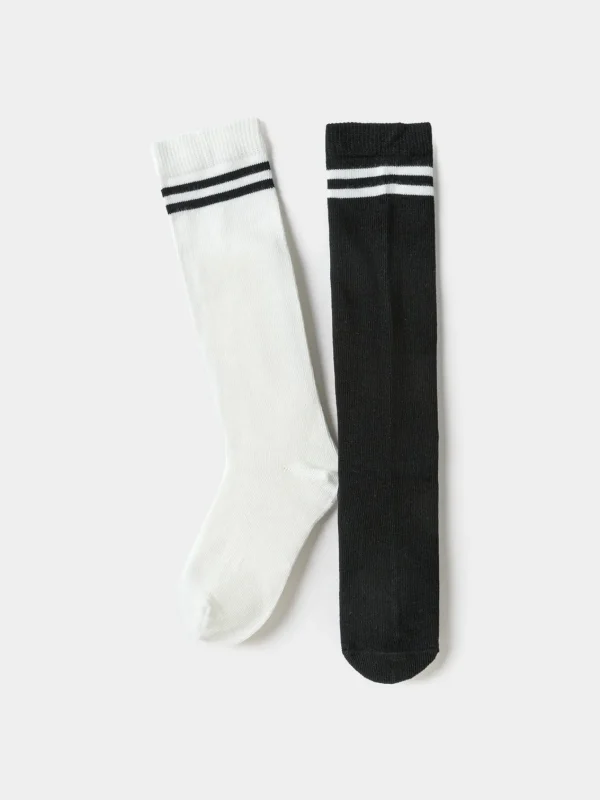 Balabala Socks 2025 Spring New Style Girl Short Socks White Black Hot