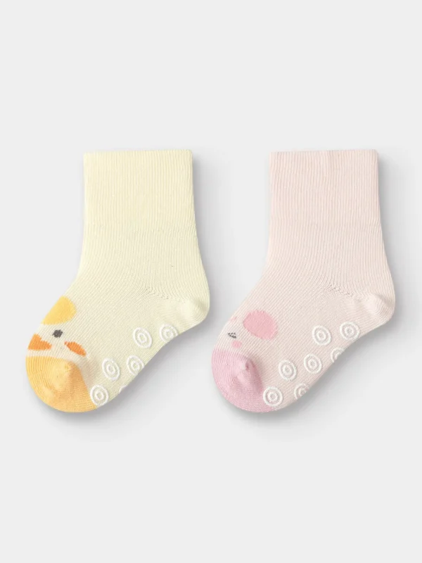 Balabala Socks Spring 2025 New Baby Girl Short Socks Red Yellow Flash Sale