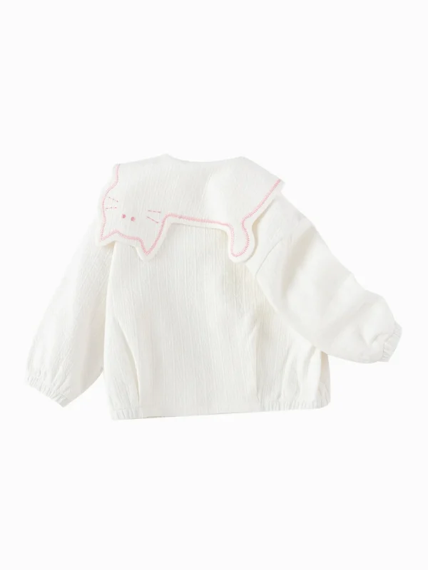 Balabala 2025 Spring New Arrival Baby Girl Knitted Casual Jacket Off-white Outlet