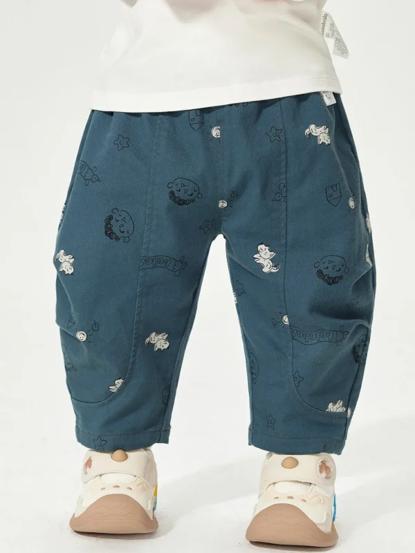 Balabala 2025 Spring New Arrival Boys' Baby Woven Long Pants Green Best