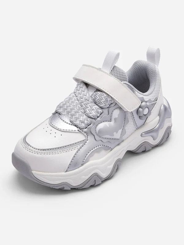 Balabala 2025 Spring New Arrival Girl Kids Jogging Shoes Gray White Cheap