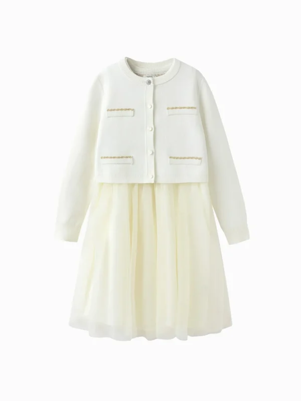 Balabala 2025 Spring New Arrival Girls Knitted Dress Best