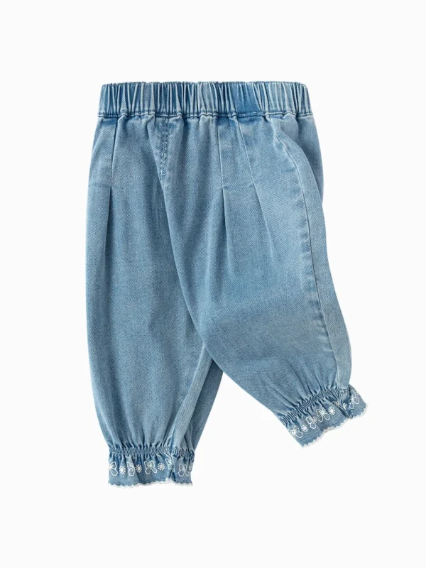 Balabala 2025 Spring New Baby Girl Denim Long Pants Blue Outlet