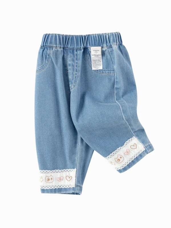 Balabala 2025 Spring New Baby Girl Denim Long Pants Blue Online