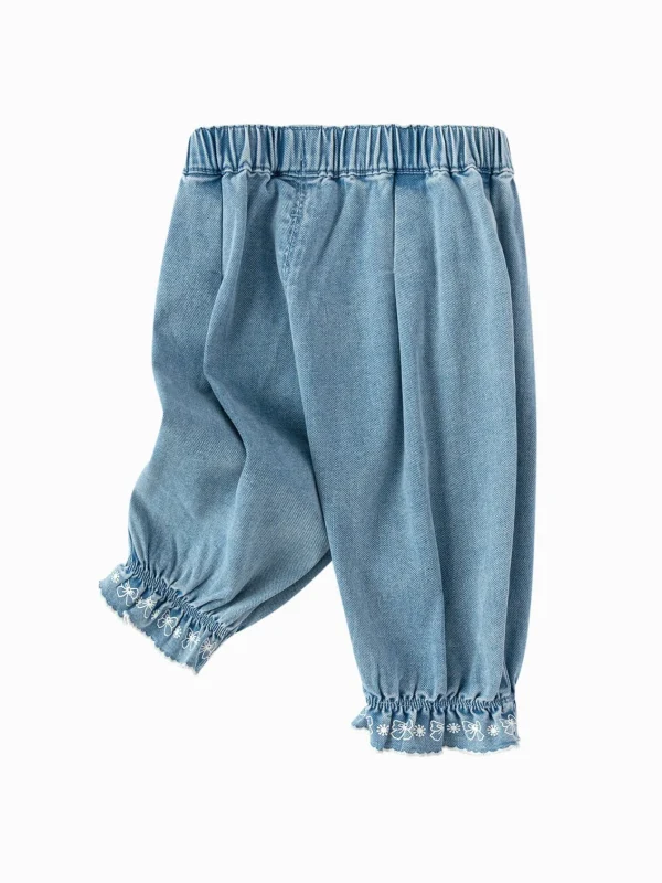 Balabala 2025 Spring New Baby Girl Denim Long Pants Blue Outlet