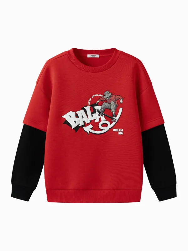 Balabala 2025 Spring New Boy Round Neck Sweatshirt Hot