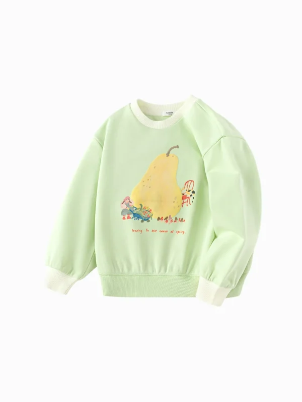 Balabala Sweatshirt 2025 spring new arrivals girls' Toddlers round neck sweatshirt New