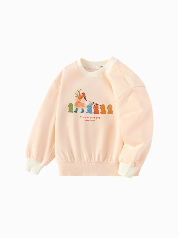 Balabala Sweatshirt 2025 spring new arrivals girls' Toddlers round neck sweatshirt New