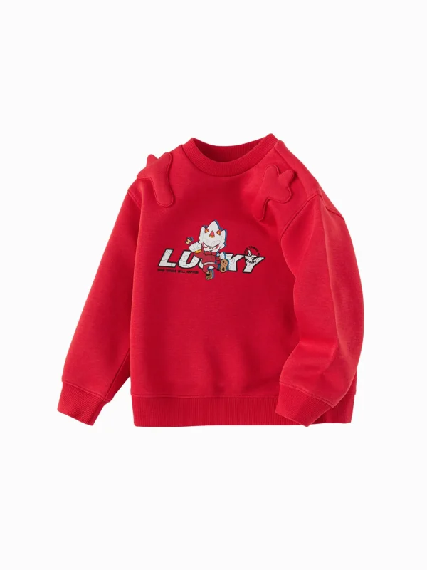 Balabala Sweatshirt 2025 spring new boys' toddler round-neck sweatshirt Chinese Red Discount