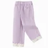 Balabala Trousers 2025 spring new Girl children's denim long pants Violet Sale