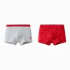 Balabala Underwear 2025 Spring New Boy Boxer Shorts Red Gray Store