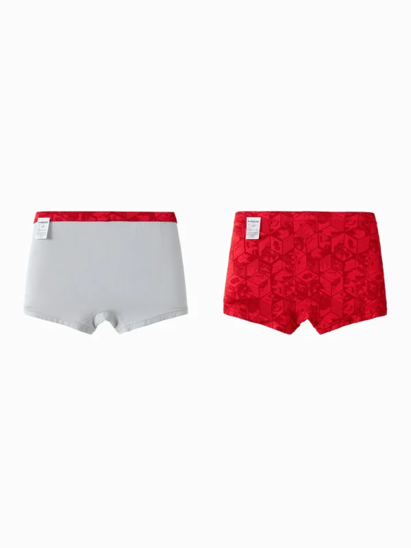 Balabala Underwear 2025 Spring New Boy Boxer Shorts Red Gray Store