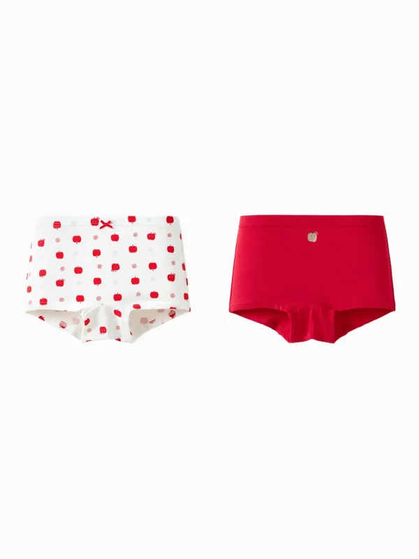 Balabala Underwear 2025 Spring New Girl Baby Boxer Briefs Red White Discount