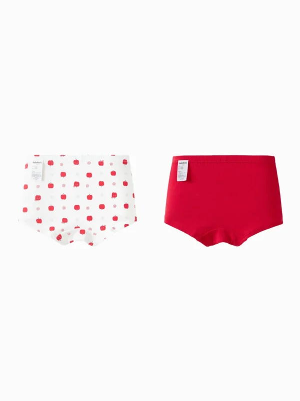 Balabala Underwear 2025 Spring New Girl Baby Boxer Briefs Red White Discount