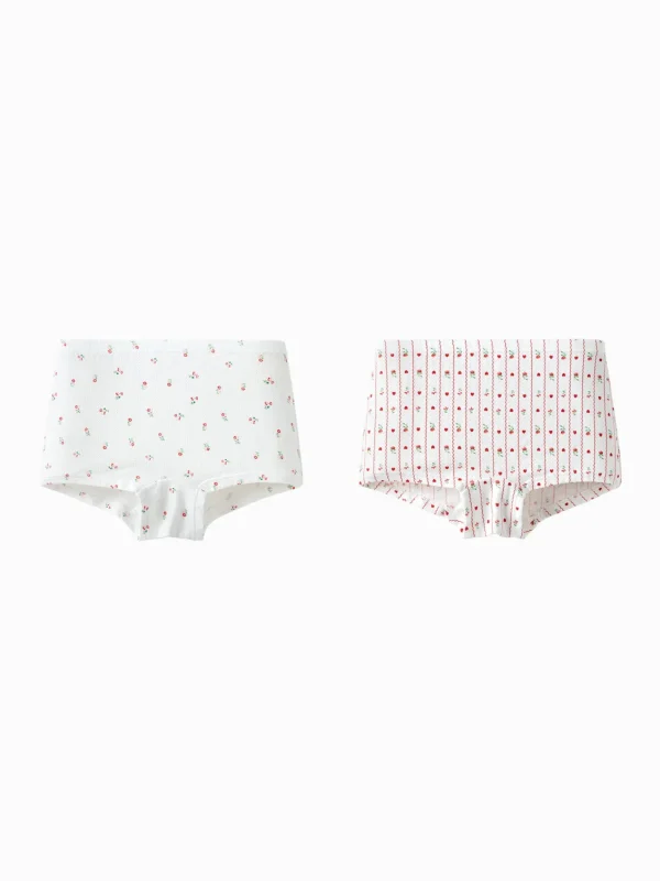 Balabala Underwear 2025 Spring New Girl Boxer Briefs Red White Hot