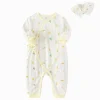 Balabala Underwear jumpsuit 2025 spring New Style boys and girls Baby's side opening jumpsuit White Yellow Hot