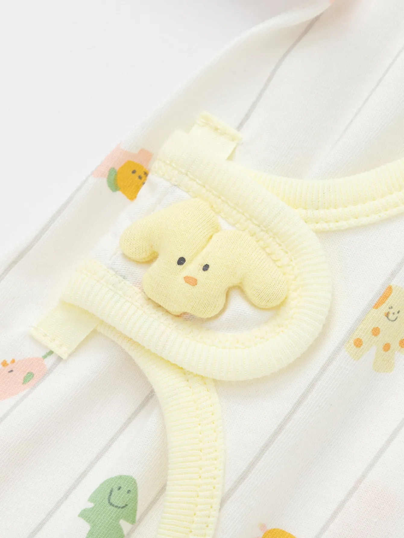 Balabala Underwear jumpsuit 2025 spring New Style boys and girls Baby's side opening jumpsuit White Yellow Hot