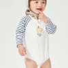 Balabala Underwear triangle shirt 2025 spring new boys and girls Baby's underwear triangle shirt White Blue New