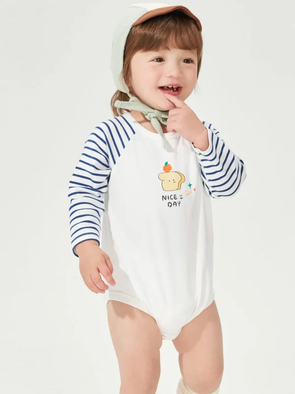 Balabala Underwear triangle shirt 2025 spring new boys and girls Baby's underwear triangle shirt White Blue New