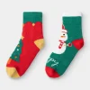 Balabala Unisex Toddler And Kid Elastic New Year Socks Red Green Hue Best Sale