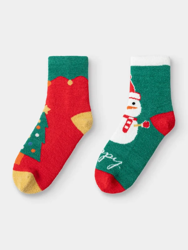 Balabala Unisex Toddler And Kid Elastic New Year Socks Red Green Hue Best Sale