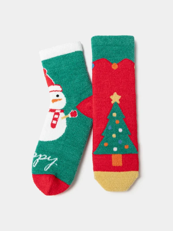 Balabala Unisex Toddler And Kid Elastic New Year Socks Red Green Hue Best Sale